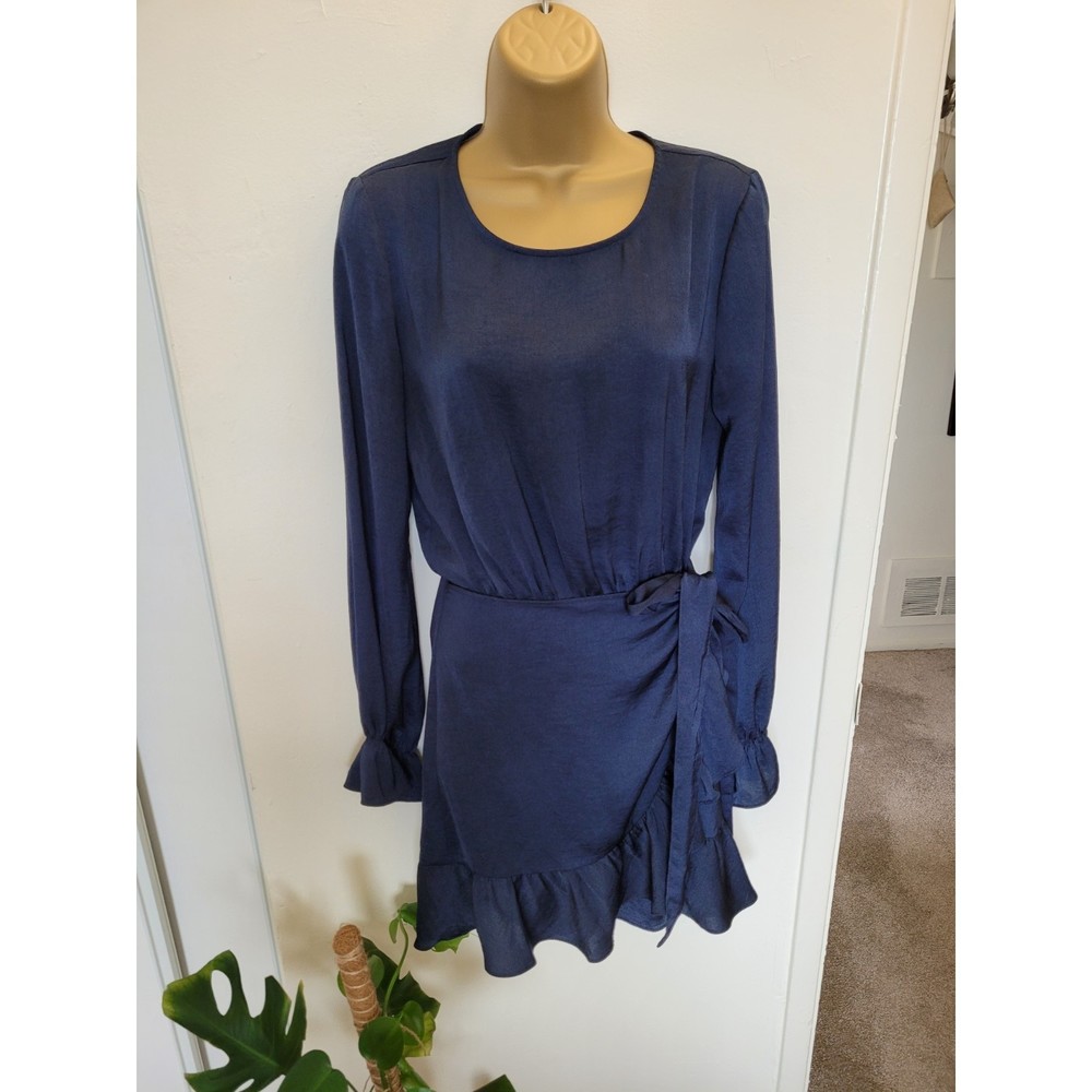 Wrap Dress | Long Sleeve | Navy Blue | Olive Scent | Womens Small
